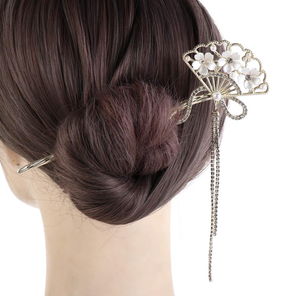 Hanfu Step Shake Ancient Fan Fringe Hairpin Retro Temperament Hairpin Antique Style Hair Stick