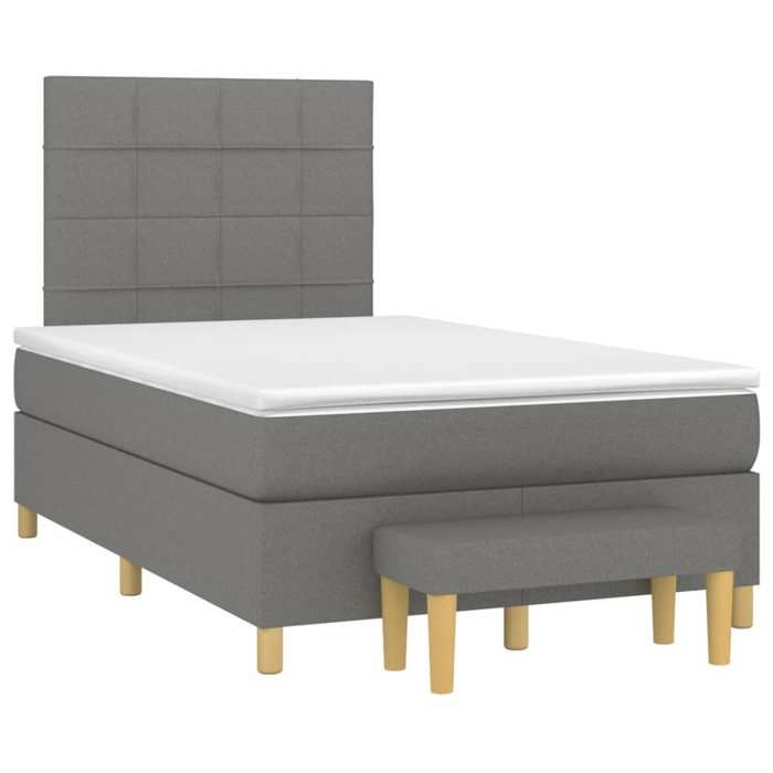 Maison Exclusive - Sommier à lattes de lit avec matelas Gris foncé 120x200cm Tissu