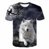 Maglietta Bambini Ragazzi Stampa 3D Animale Lupo Manica Corta Top Estivi Casual dai 2 agli 8 Anni Vestiti per Bambini T-Shirt Bambina