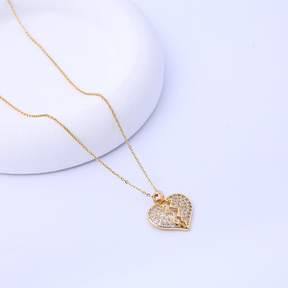 New niche design heart pendant fashion couple shiny simple necklace commemorative jewelry versatile delicate jewelry