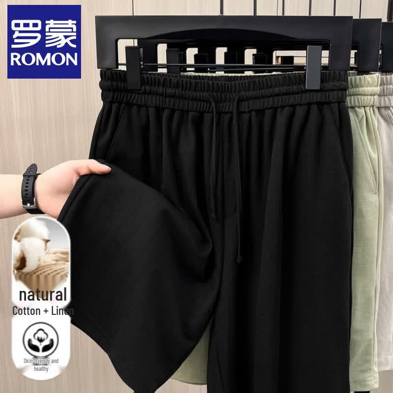 Men s Linen Blend Casual Elastic Waist Shorts 50/L