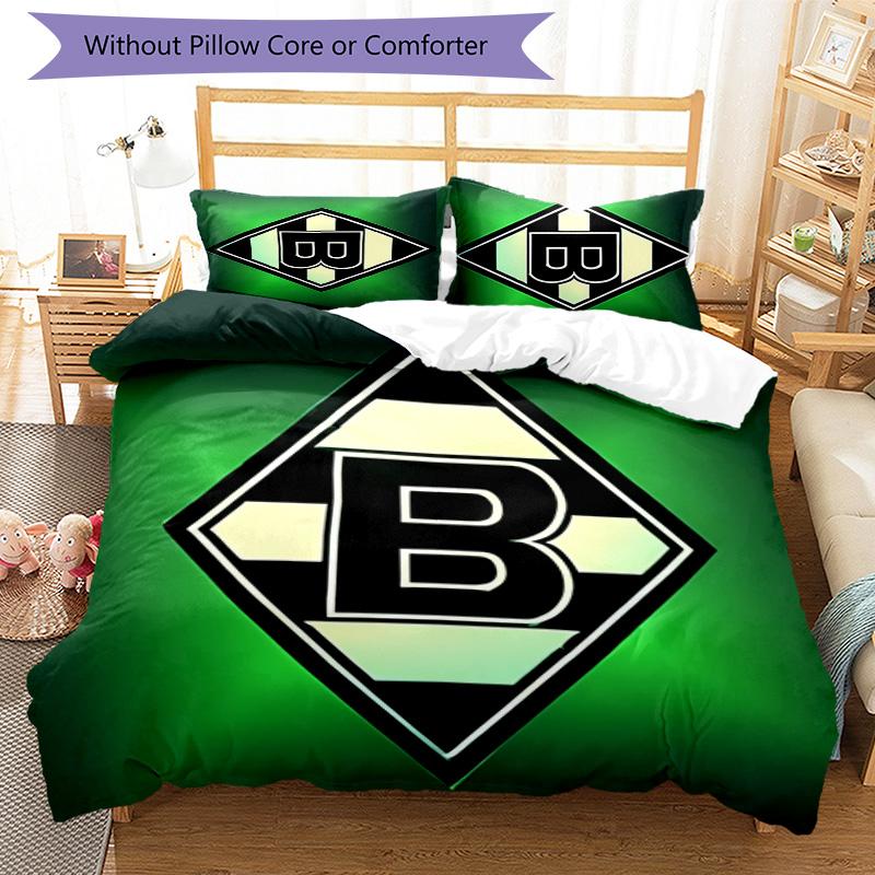 3pcs Borussia Monchengladbach Logo Pattern Bedding Set Duvet Cover Set Includes Duvet Cover &pillowcases,perfect All Season Bedroom Decoration&gift