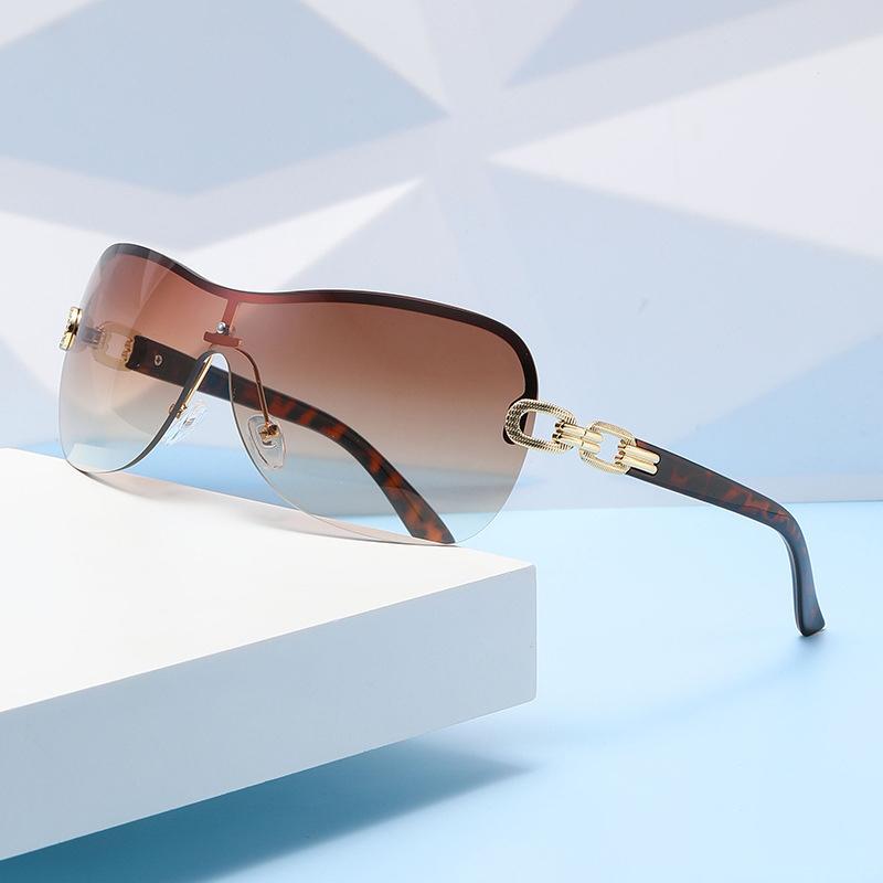 New One-Piece Sunglasses Retro Style Versatile Wrap Glasses Fashion All-In-One Sunglasses Women 81033