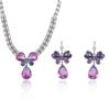 Fashion Trend Purple Butterfly Zircon Earrings & Necklace Set