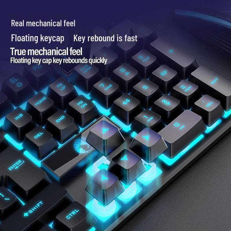 Wired Mechanical Feel Gaming Keyboard & Mouse Set – Silent, Universal for Desktop and E-sports