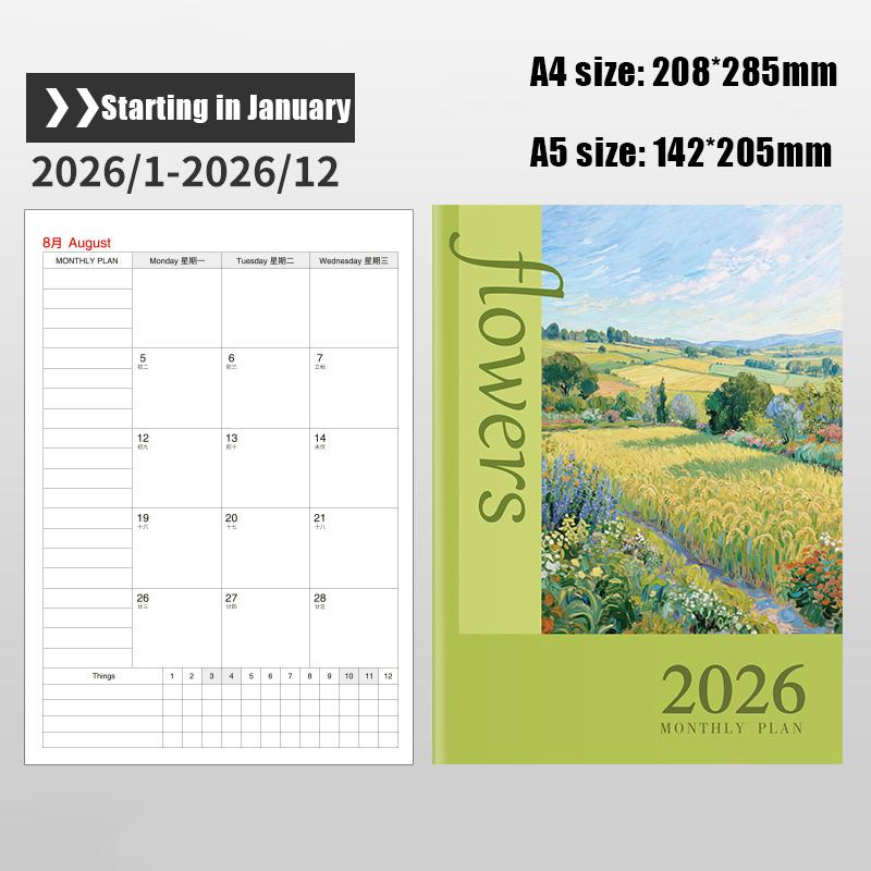 2026 Calendar Planners Yearly 365 Days Efficiency Notebooks Monthly Diary Journals Weekly Goal Habit Tracker Agenda Schedules