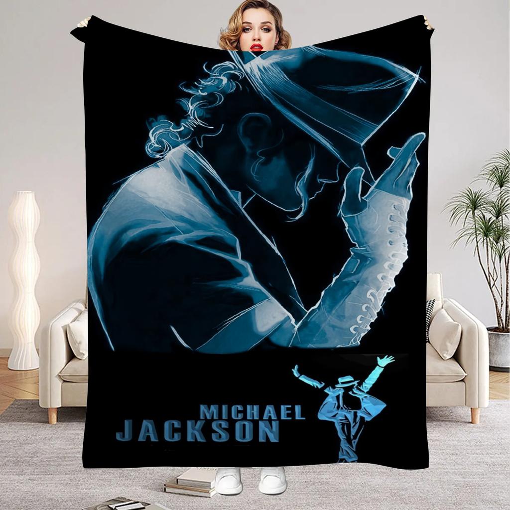 Michael-Jackson Ρετρό Εκτύπωση HD Κουβέρτα Μαλακή Ρίχτρα για Σπίτι Υπνοδωμάτιο Κρεβάτι Καναπέ Ταξίδι Γραφείο Μονόχρωμη Κάλυψη Κουβέρτα Ενήλικες