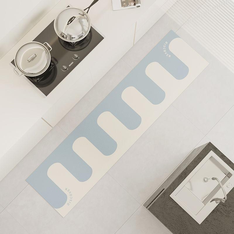 Kitchen Waterproof Carpet Pvc Leather Floor Mat Anti-slip Oil-proof Long Foot Mats Creative Piano Key Rug Home Decoration Rugs