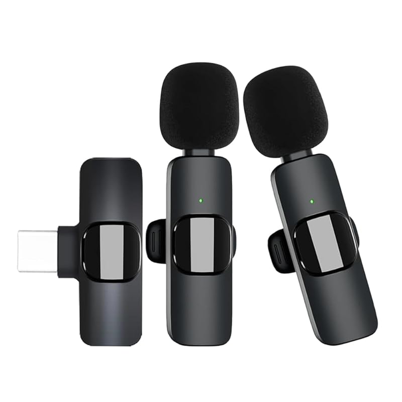 

wireless pin microphone Compatible with smartphones Plug and play [360° omnidirectional sound collection/noise cancellation] For iPhone/Android/iPad