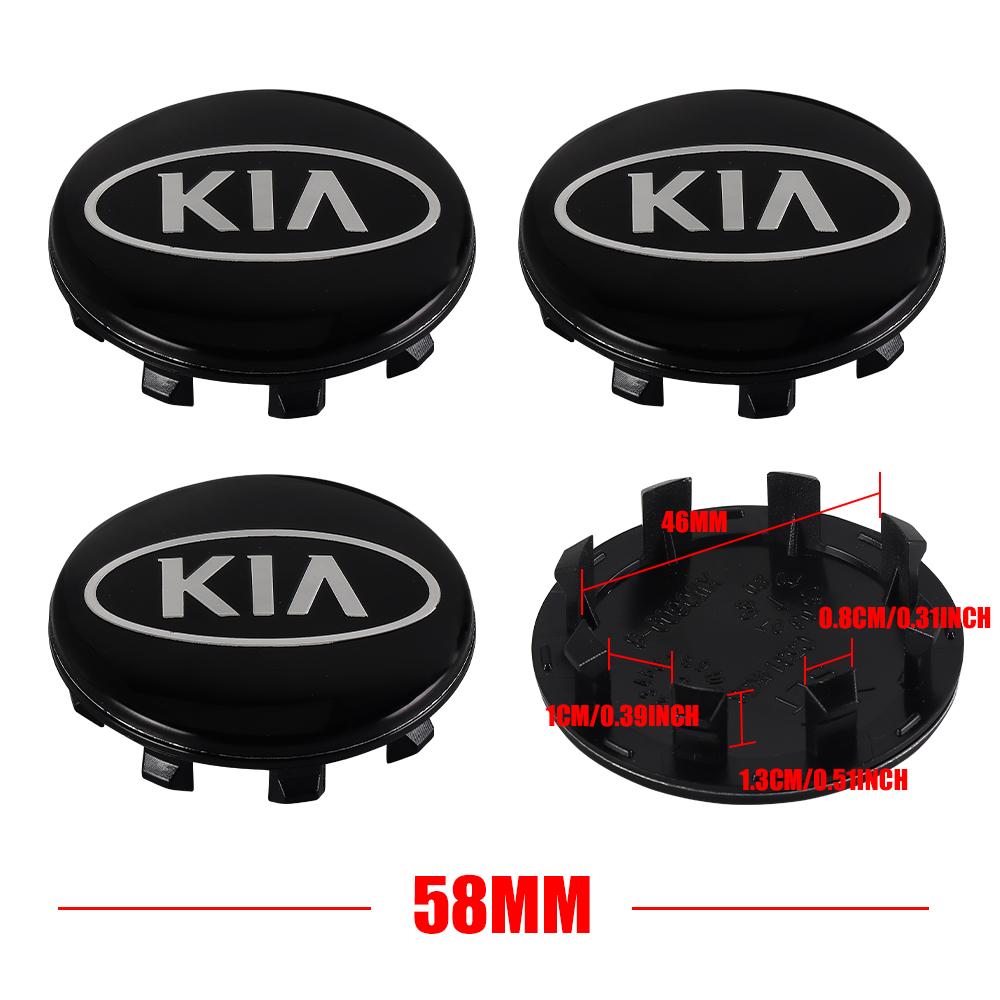 4 Stück 56/58mm Auto Radnabenabdeckung Aufkleber für Kia Sportage 3 Rio Ceed Carnival Forte Seltos Picanto Soul EV6 Niro