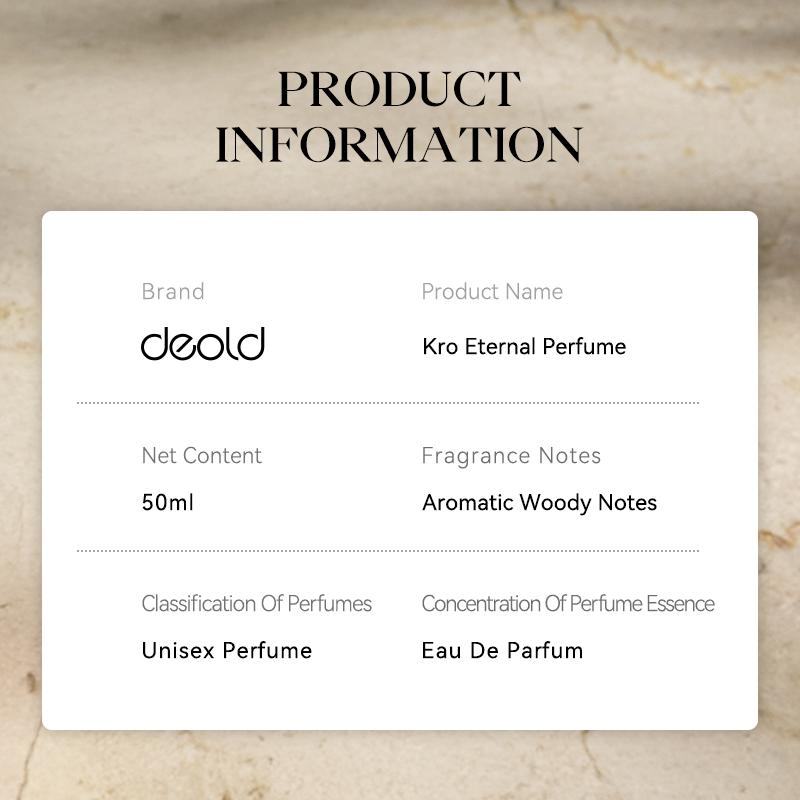 Deold Kro Eternal Perfume Unisex – Aromatic Woody Eau De Parfum Long Lasting 50ml