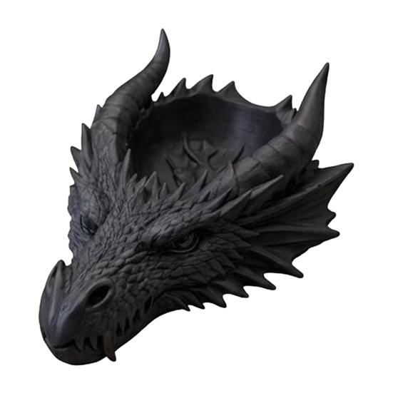 3D Printed Dragon Head Storage Tray 4.17" X 1.89" Desktop Jewelry Organizer Gothic
