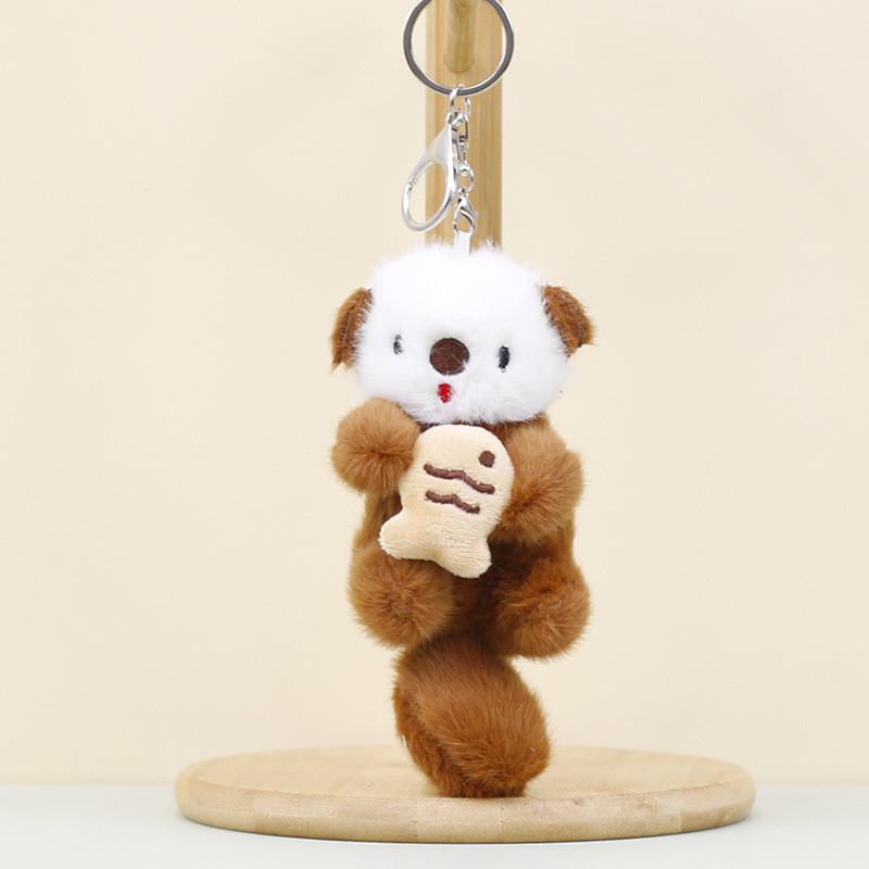 Adorable Plush Beaver Toy Keychain Cute Animal Stuffed Doll For Bag Decoration