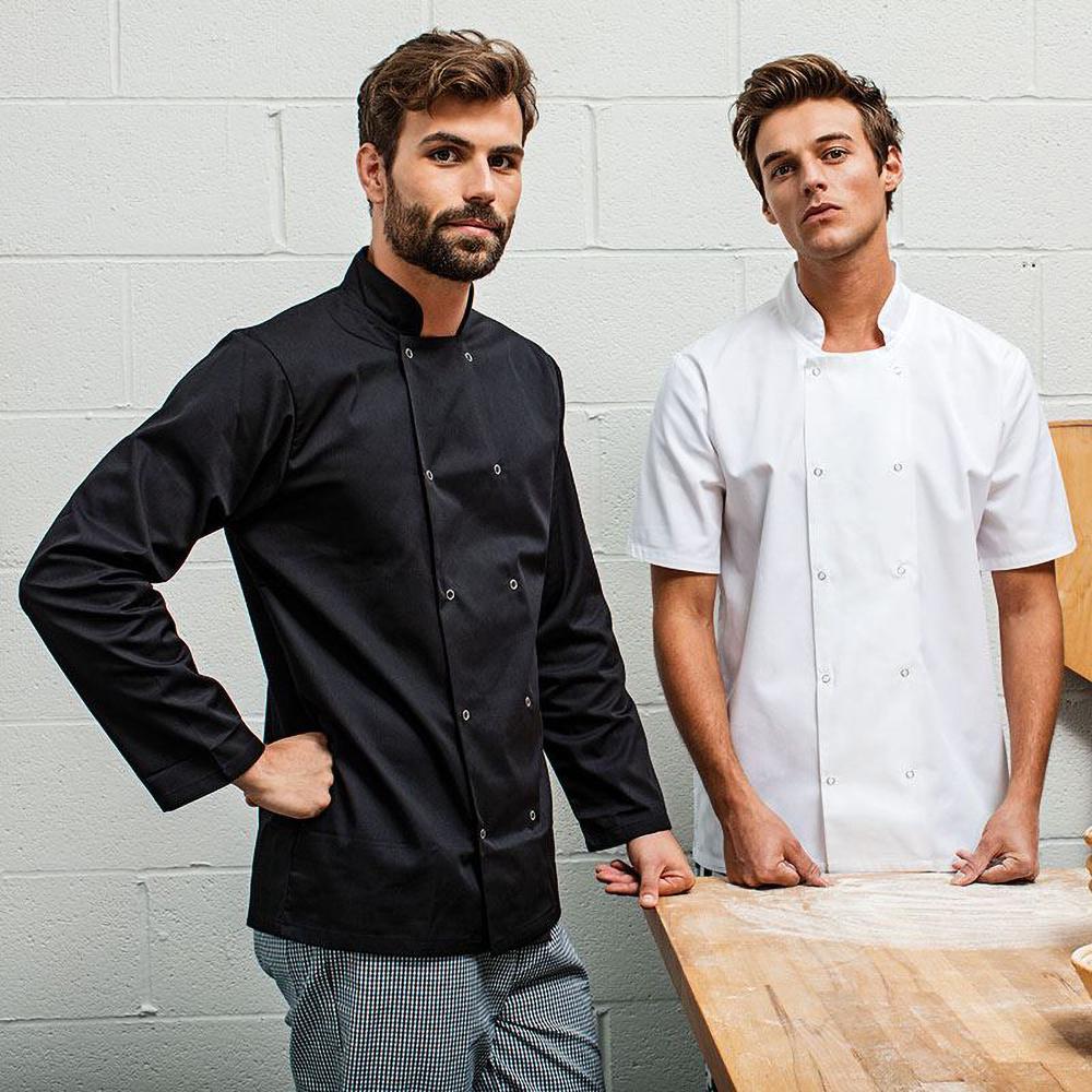 Premier Studded Front Long Sleeve Chefs Jacket / Chefswear
