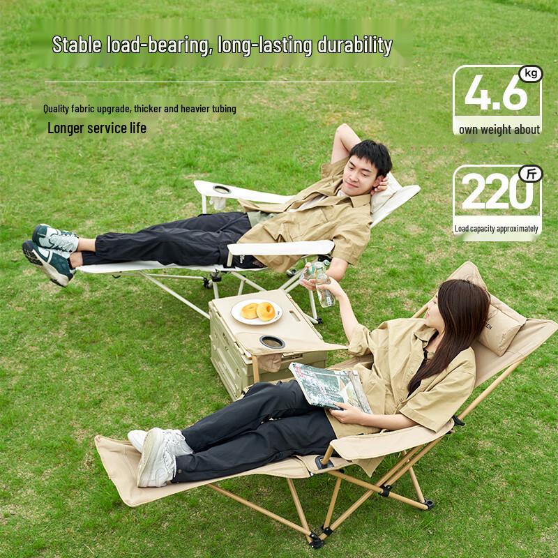 MOBIGARDEN Outdoor Camping Folding Recliner Chair with Pillow
