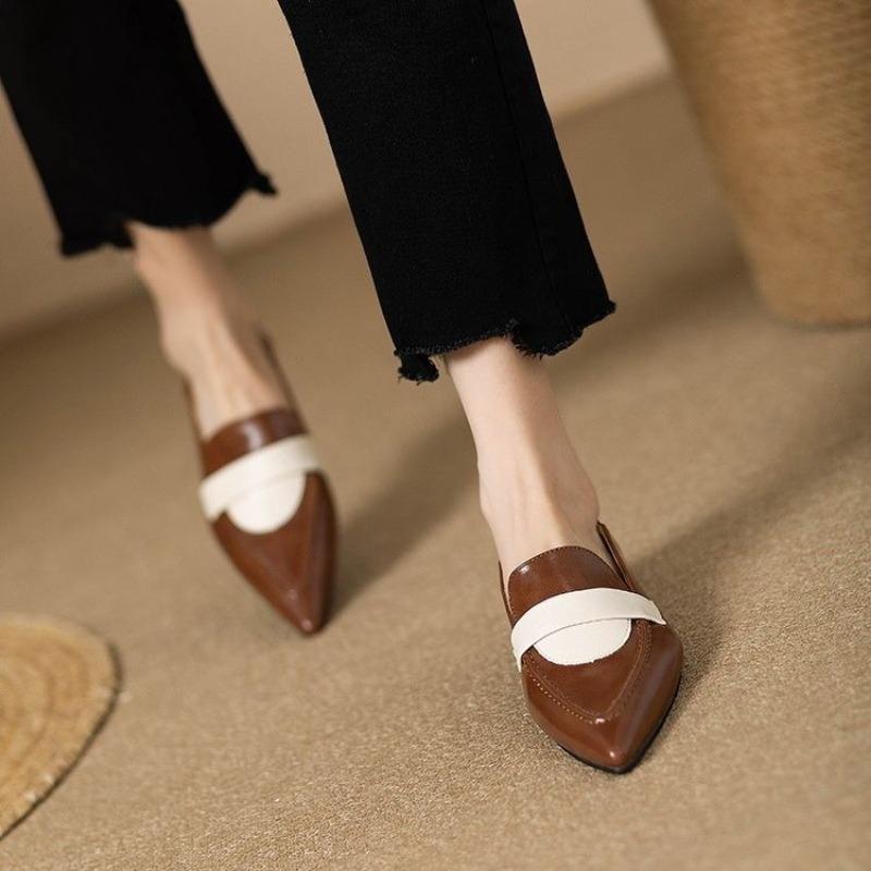 New 2024 Spring Women's Mary Jane Shoes Shallow Pointed Toe Women's Elegant Low Heel Women's Casual Shoes