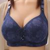 Jacquard Plus Size Text Bra, Non-magnetic, No Steel Ring, Side Retraction, Accessory Breast, Top Support, Beautiful Back, Mother's Underwear