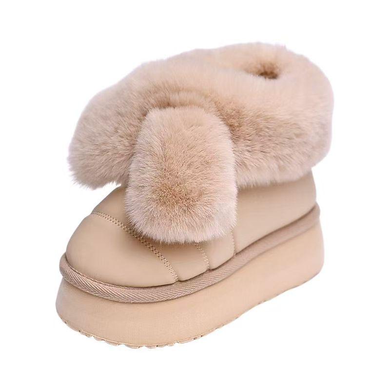2025 Women's Winter Little Rabbit Snow Boots & Non-slip Cotton Slippers