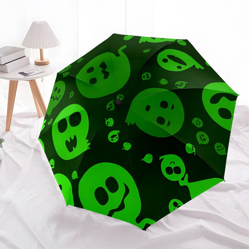 1pc Ghostly Faces Automatic Open/close, All-Season Portable Folding Umbrella, Travel, Everyday, Formal Events080