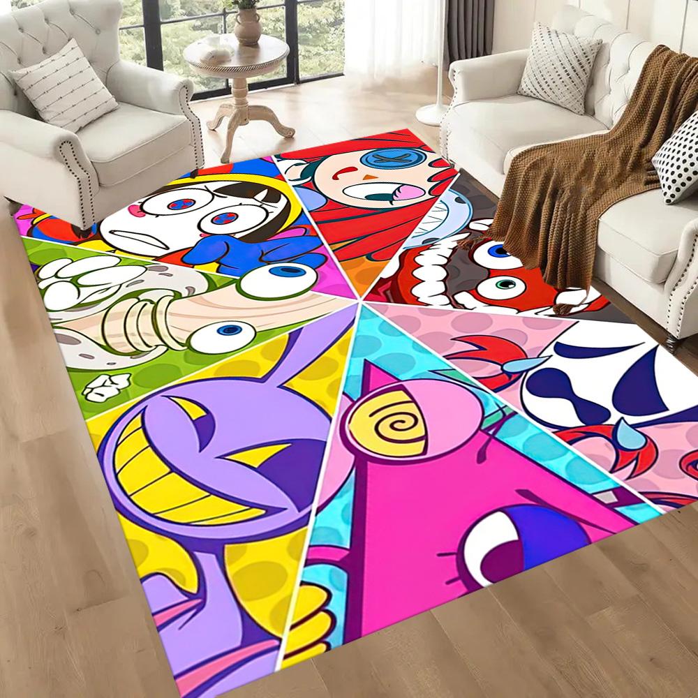 Digital Circus3 Square rugs are a great choice for living rooms, bedrooms, home décor, and as gifts.