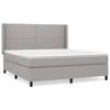 3131369 vidaXL Lit à sommier tapissier avec matelas Gris clair 180x200cm Tissu