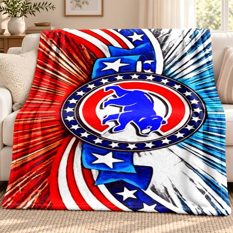 Chicago Cubs blanket Flannel Blanket Soft Cozy Plush Throw for Sofa Bed Lightweight Home Decoration Outdoor camping