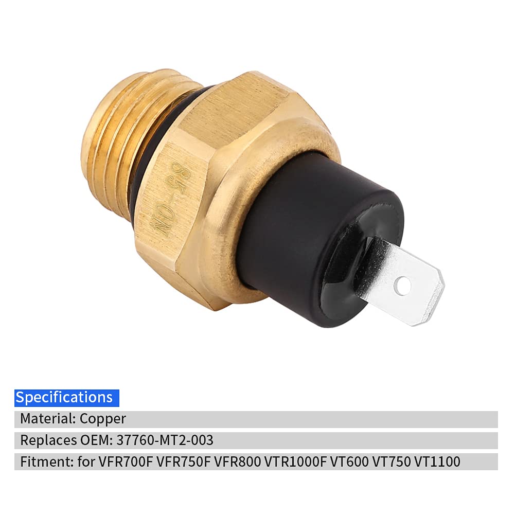 Radiator Fan Switch 37760-MT2-003, Keenso Temperature Switch for Honda VFR700F VFR750F VFR800 VTR1000F VT600 VT750 VT1100 37760-MT2-003
