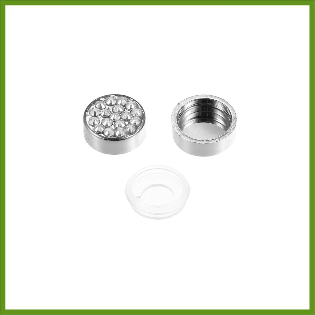 1 Set Bling Car License Plate Fasteners Screws Caps Covers White Universal Rhinestone License Plate Bolt Cap Plastic Washer Replace Parts Vehicle