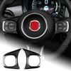 AIRSPEED Real Hard Carbon Fiber Car Steering Wheel Button Stickers for Fiat 500 Abarth 595 595C 695 Interior Steering Wheel Button Decorative Stylish