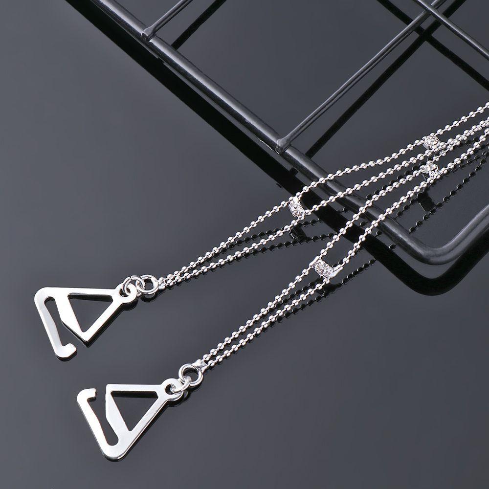 Sexy Rhinestone Crystal Silver Plated Bra Straps Metallic Bra Shoulder Lingerie Accessories