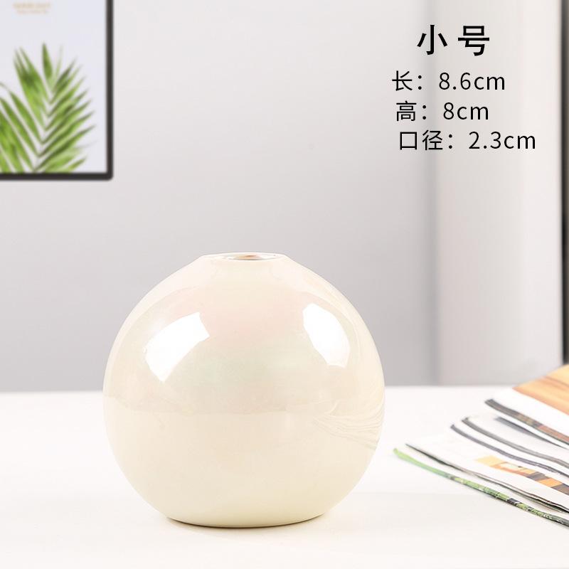 Round Ball, Colorful Vase I, Ns, Ceramic Vase Decoration, Light Luxury High-end, Living Room Flower Arrangement, Dining Table Flower Utensil