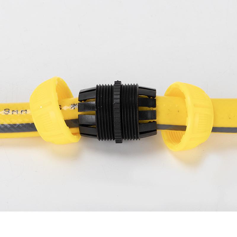 Yellow 6-Point Hose Repair Connector & Quick Extension Fitting.