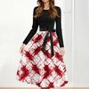 Women's Casual Fashion Halloween Printed Round Neck Vintage Dress