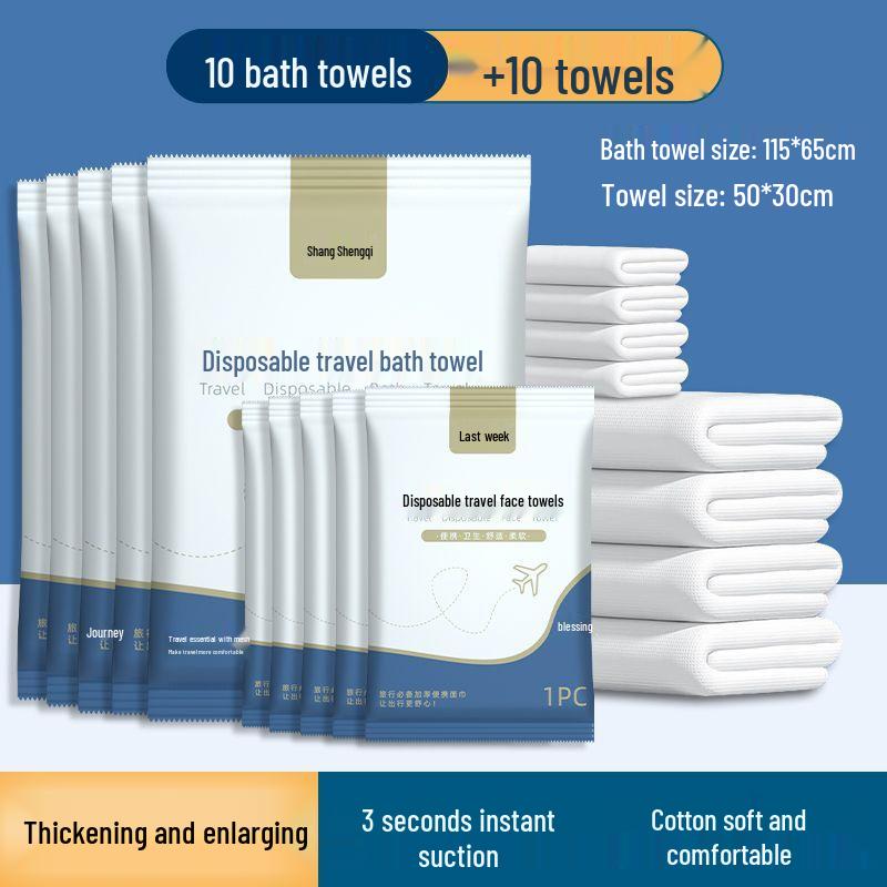 Individually Packaged Thick Disposable Bath Towel for Travel and Home Use - Soft and Comfortable