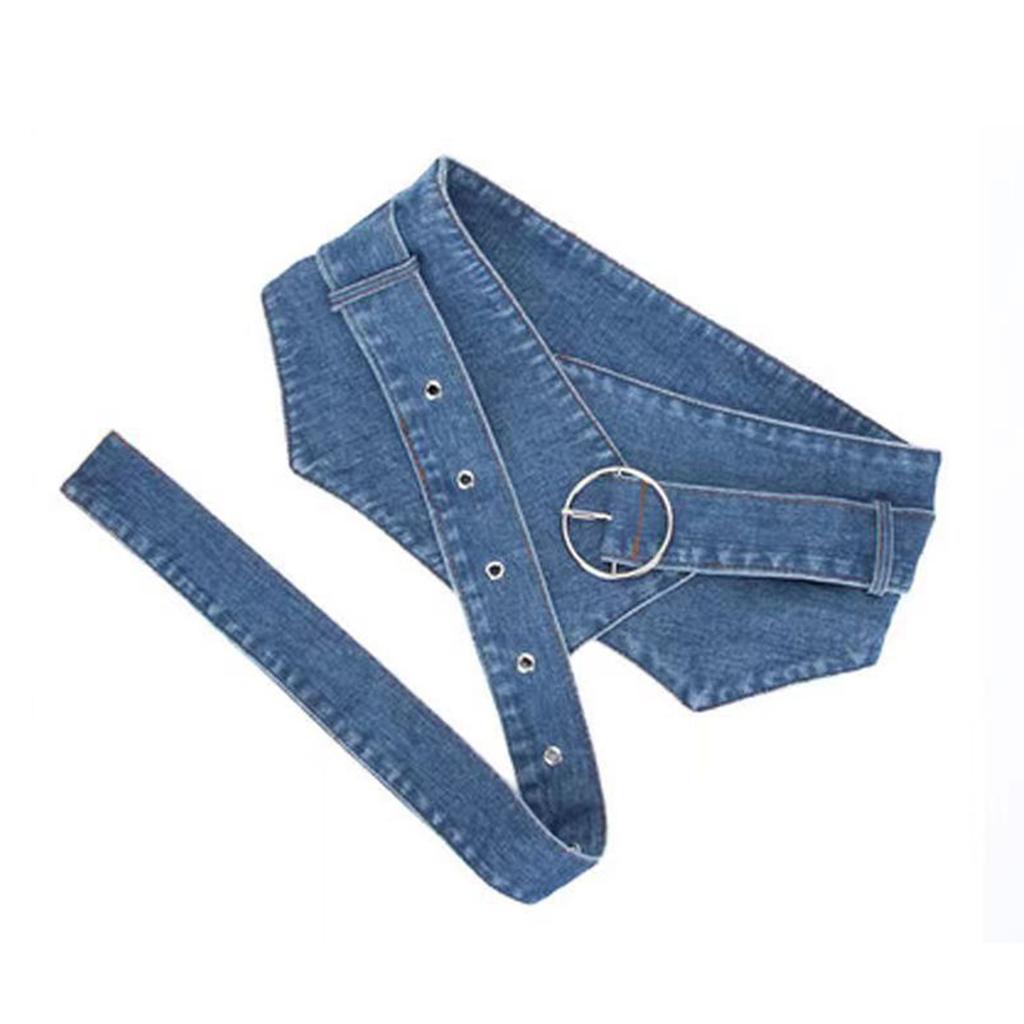 Women's Denim Waist Shaper Casual Gathering Waist Belt Fashionable Waist Cincher for Various Occasion
