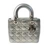 Gebrauchte Christian Dior Schultertasche Silber Leder Damen