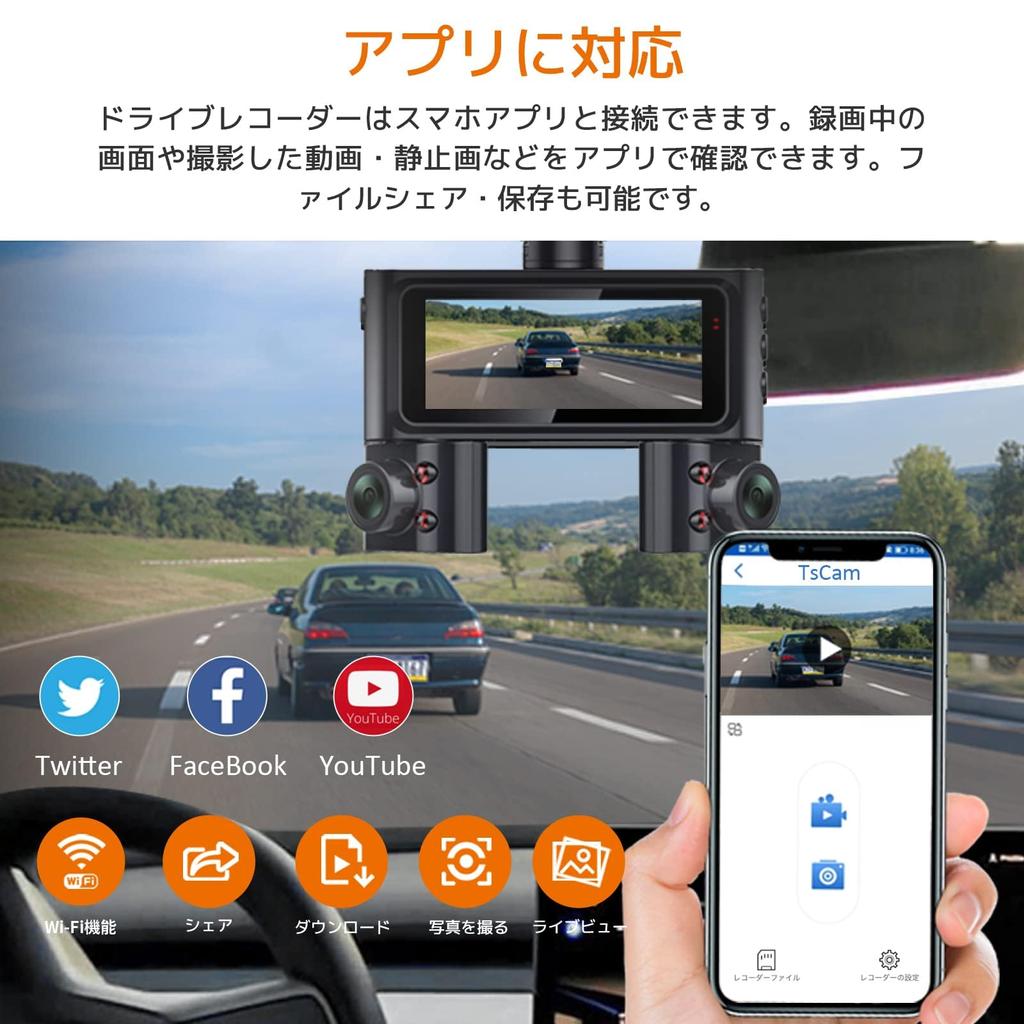 HUPEJOS V7 Dash Camera, 360 Degrees, 4 Cameras for Omnidirectional Protection, Millimeter Wave Radar,