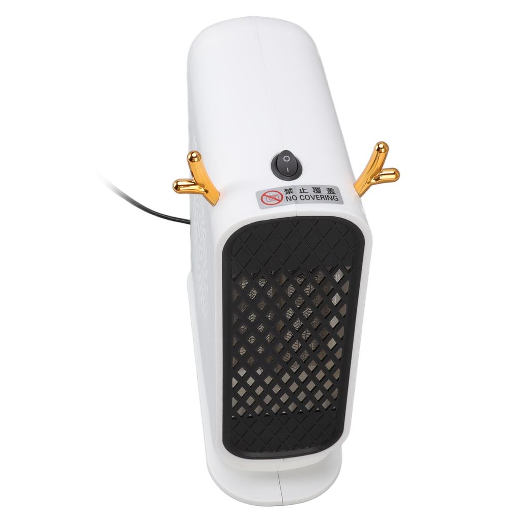 500W Air Warmer ABS Instant Heat 360 Degree Air Diversion Double Power Off Protection Space Heater