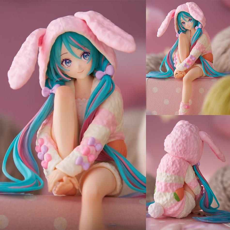 Discover Intime 15Cm Adorable Anime Hatsune Miku Figure Noodle Stopper Figure Rabbit Ear Pajamas Model Decoration Playthings Aciton Figure Collection Present