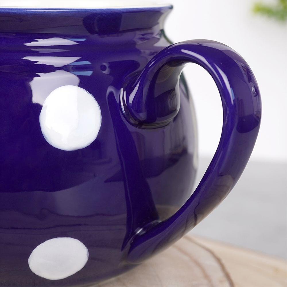 Jumbo Ceramic Mug Orion Blue Polka Dot 850ml