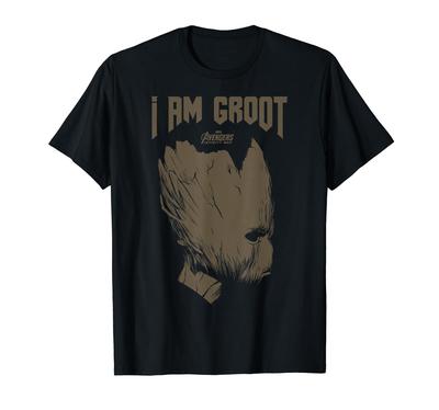 Marvel Infinity War I Am Groot Profile Graphic Tee T-Shirt