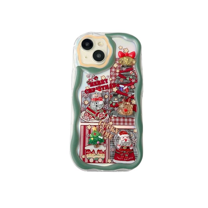 

3D Санта Клаус Лось Різдвяна ялинка Милий чохол для телефону для iPhone 15 14 13 12 11 Pro Max X XS XR 8 7 Plus Новорічний подарунок Протиударний чохол для телефону iPhone SE 2020 зелений