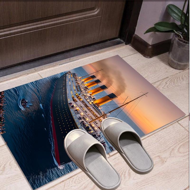 RMS Titanic Pattern Rug, Indoor/Outdoor Mat, for Picnic, Gameroom, Bedroom, Office, Living Room, Home Decor Carpet, Birthday Gift