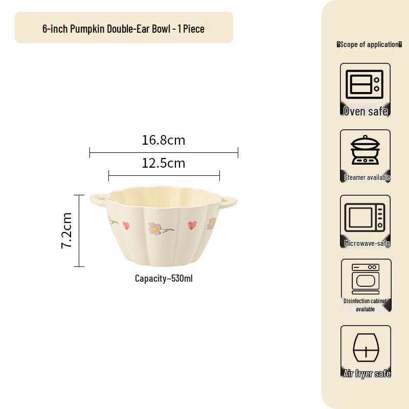 Keramická jídelní sada Cream Wisteria: Rýžová miska, Polévková miska, Kulaté a Hluboké talíře
