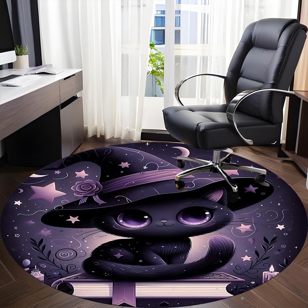 1pc Witchcraft Midnight Office Round Area Rug, Under Office Chairs Bedroom Living Room Home Decor, Room Deco, Available in Various Sizes
