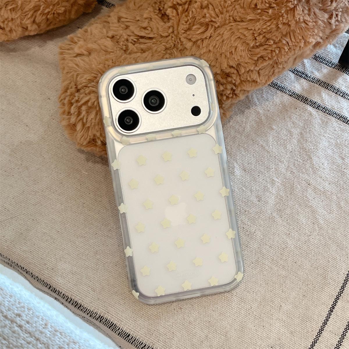 

Anti-Drop Frosted Blue & Yellow Stars Phone Case for iPhone 14/13/12/11 Pro Max iPhone 14