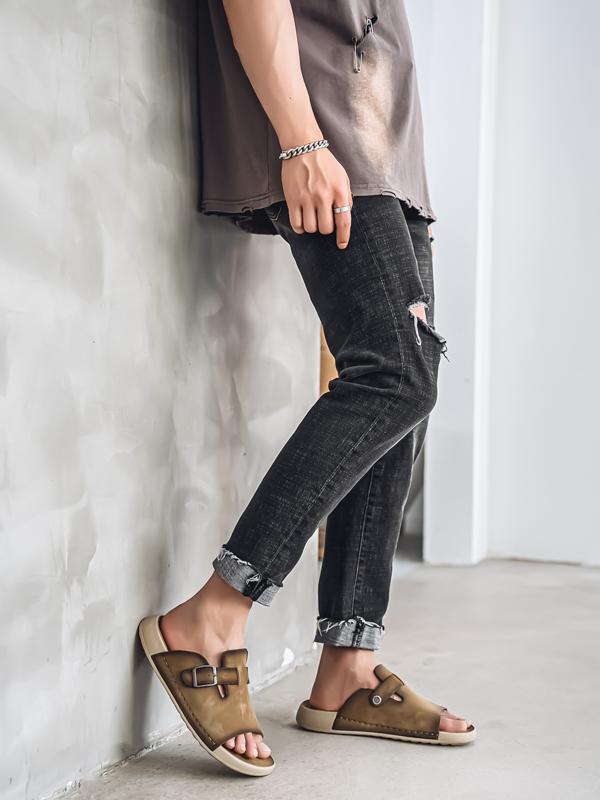 Fashion Trendy Men's Summer Shoes Luxury  Designer Comfortable Style Daily Streets Leisure Beach Walking Quality Slippers Hot