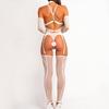 Lingeries Sexy Hot Tempted Intimate Bra Thong 2Pc Set With Garter Belts Stockings Gloves Fantasy Sheer Daring Lingerie For Women