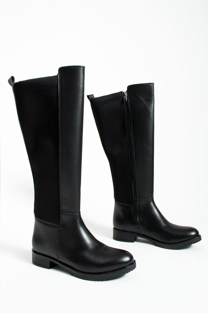 Women Modern Stylish Fashion Boots Boots Faux Leather Black Chic Style Casual Comfortable Fit Stretch Upper Suitable for All Legs Boots