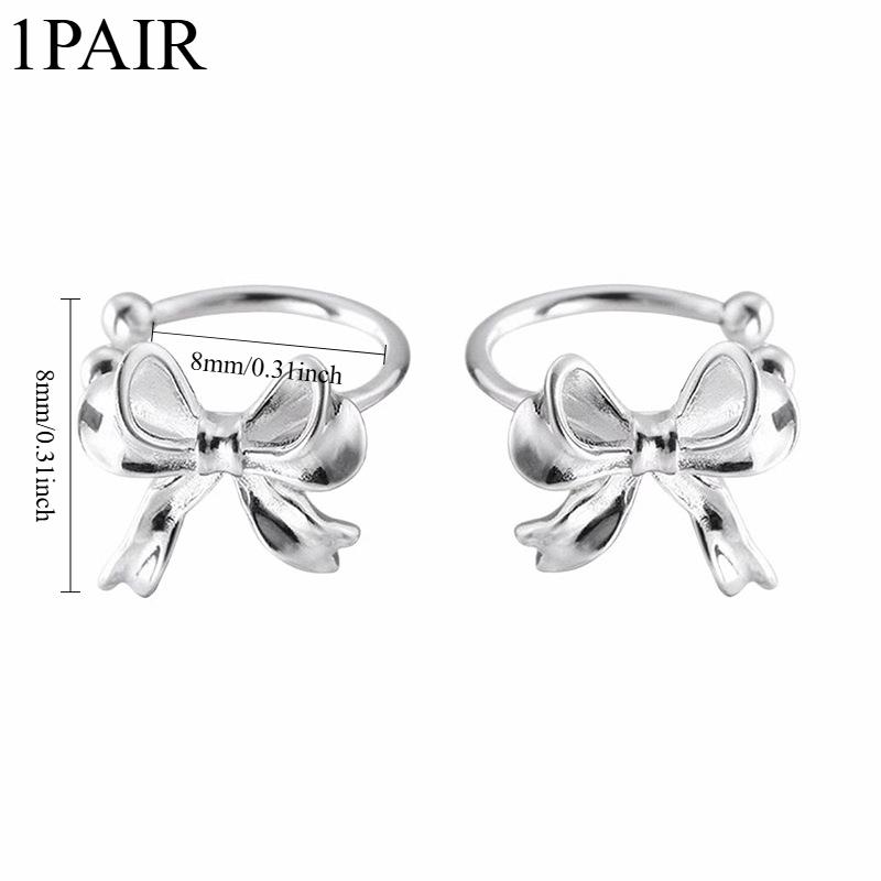 1 PERECHE Xiaoxiangfeng drăguț rafinat clip os ureche feminitate unică versatil lux ușor fundă clip ureche fără piercing